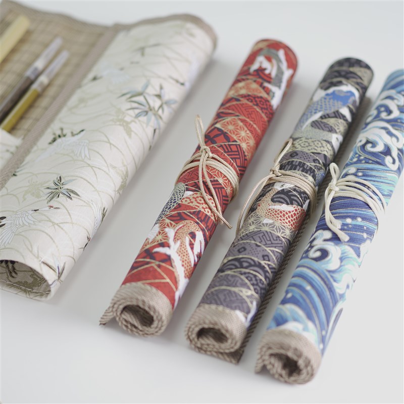 笔帘卷笔袋老竹色竹制毛笔笔帘袋毛笔收纳帘笔卷保护毛笔护具