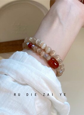 如蝶在野 新中式显白串珠手链复古民族叠戴文艺国风小众古风手串