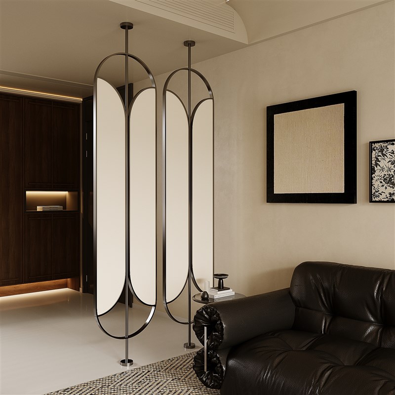 宋式美学不锈钢屏风隔断客厅玄关遮挡装饰禅意茶室定制办公室屏风