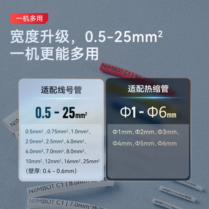 精臣C1智能蓝牙线号机便携式小型号码管热缩管打印机电线管线标汽