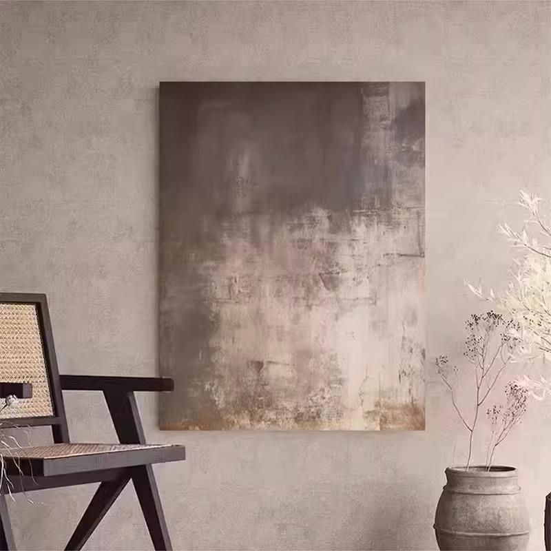 抽象无框画侘寂风挂画水泥墙工业风酒吧民宿装饰画客厅入户玄关壁图片