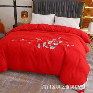 加厚磨毛绣花洛卡棉被套内衬圆边麻绳内胆套蚕丝被里衬被壳