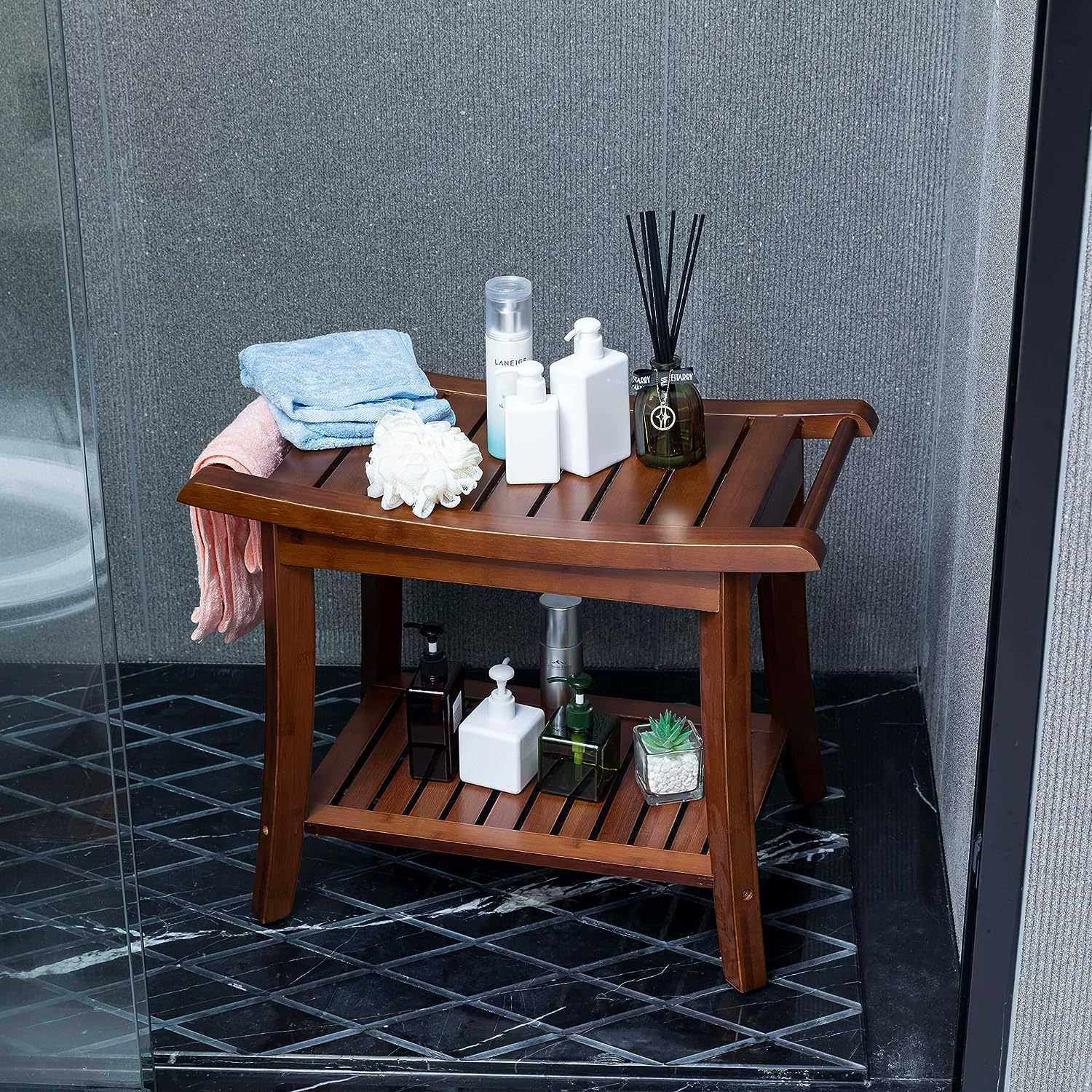 厂家直供竹制淋浴凳带储物架防水淋浴椅水疗浴室座椅适合室内使用,畜牧/养殖物资,畜牧/养殖器械,淘宝优惠券,粉丝福利购,淘宝优惠卷