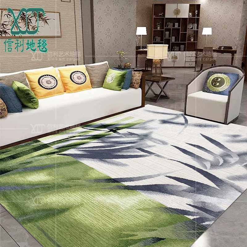 中国风客厅羊毛地毯茶几垫现代卧室房间床边毯家用易打理手工定制