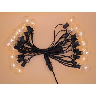 G40灯串青光钨丝灯泡多棱外形110V 25灯美规灯串