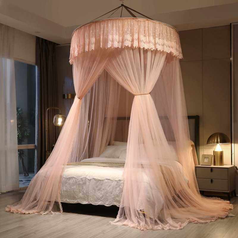 CB#新款加高加大加密1.5米直径蕾丝大圆顶吊顶加大蚊帐