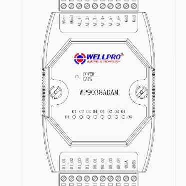0-20mA/4-20mA电流采集模块 6AI/4DI/4DO MODBUS通讯-WP9038ADAM