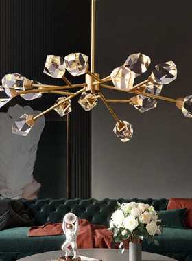 Crystal light北欧现代轻奢吊灯全铜客厅简约水晶灯餐厅卧室灯具