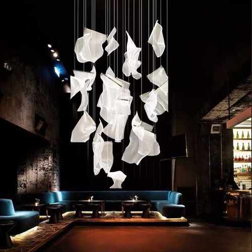 后现代餐厅客厅灯具创意吧台卧室工程灯大堂别墅楼梯亚克力大吊灯