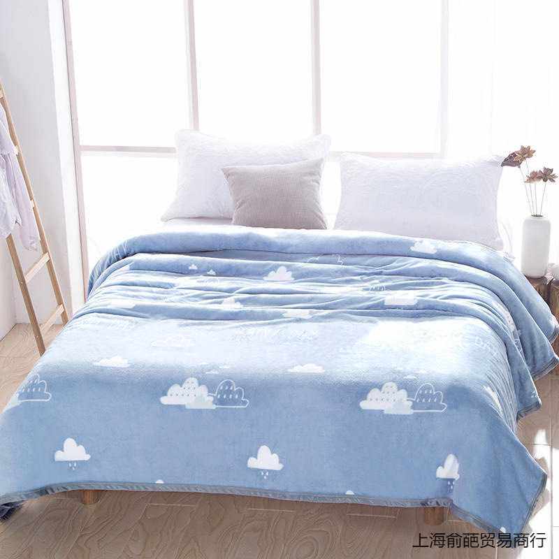 新款云貂绒包边毛毯法莱绒毯子盖毯礼品毛毯多功能四季款毛毯