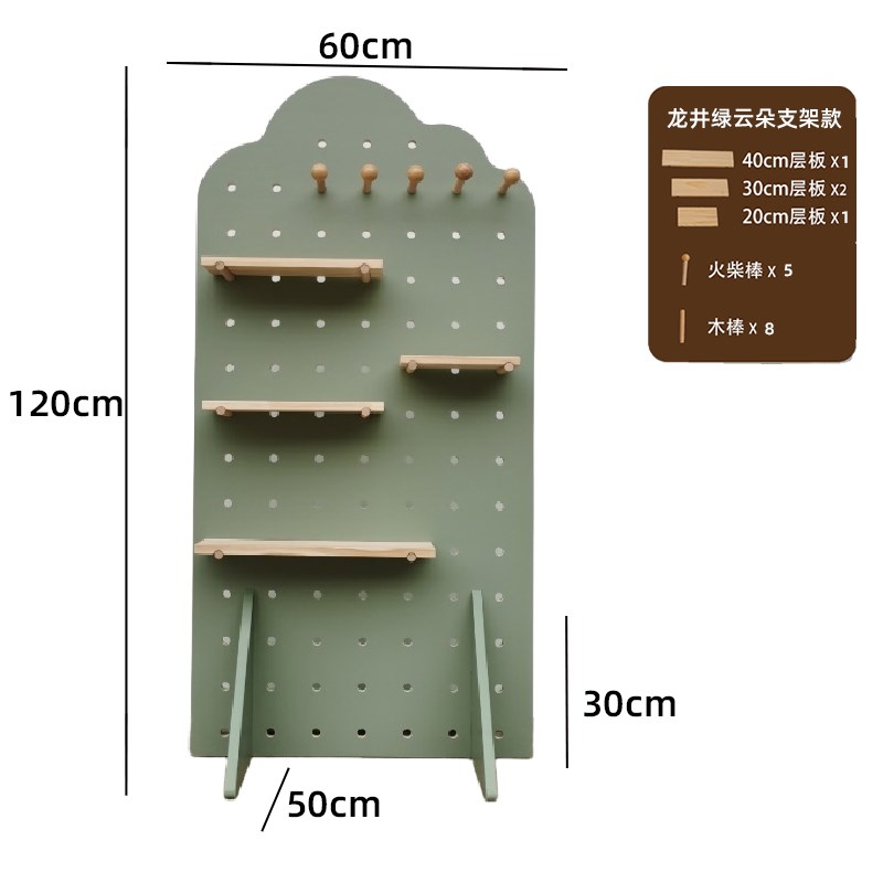 实木洞洞板置物架可移动玄关落地C隔断屏风健身房幼儿园立式展示