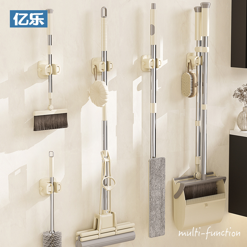 拖把壁挂夹免打孔壁挂拖把夹门后夹扫把J挂架置物架吸盘挂钩固定
