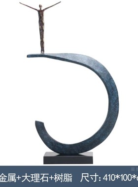 现代抽象几何艺术人物体操雕塑样板间售楼处高P档酒店别墅玄关摆