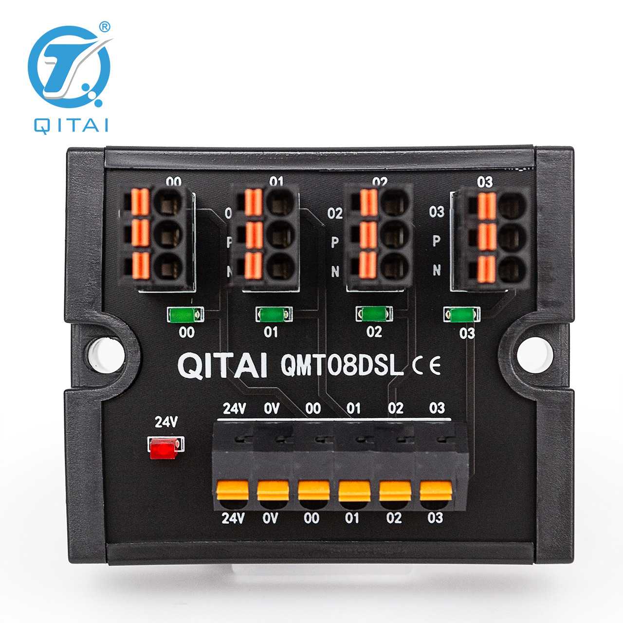 QMT08DSL输出弹簧式端子台4位接线电源电压分线排导轨式端子台