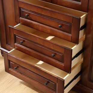 美式轻奢简约做旧板栗色主卧房室收纳储物对开门橡全实木大衣橱柜