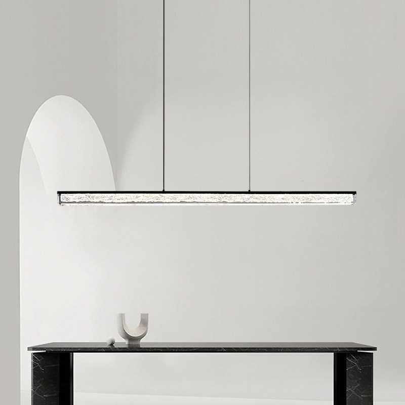 极简全铜餐厅吊灯意式简约现代一字长条灯北欧创意led餐桌灯具