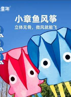 儿童风筝微风易飞公园春天3D立体章鱼软体无骨宝宝户外科学实验zx