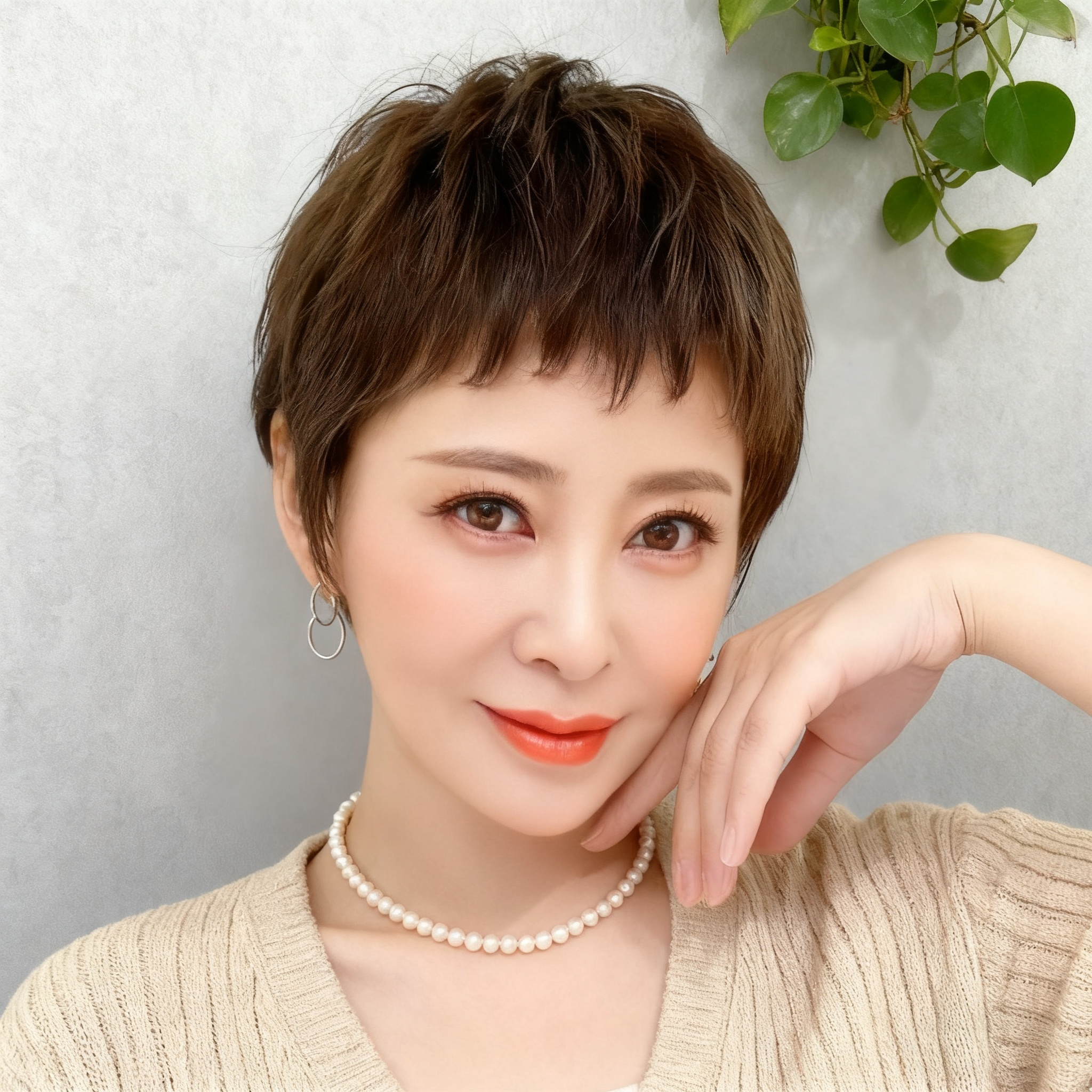 假发全头套女2025新款光头短发时尚自然真人发丝狗啃刘海假发套