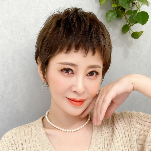 假发全头套女2025新款光头短发时尚自然真人发丝狗啃刘海假发套