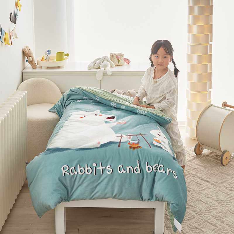 幼儿园被子午睡被宝宝儿童被套床品婴儿绒豆豆绒秋冬加厚可拆洗,3C数码配件,摄像机配件,淘宝优惠券,粉丝福利购,淘宝优惠卷
