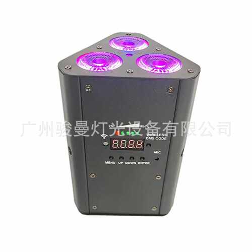 3颗18W RGBWAP(UV)六合一LED无线遥控Wif电池扁帕灯 Par64 舞台灯