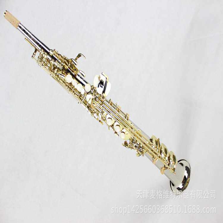 麦格维特MSS-500LG降B调一体管高音萨克斯风乐器 表面银身