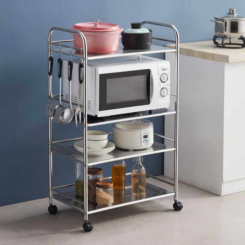 不锈钢厨房置物架落地多层收纳架家用微波炉烤箱储物用品调味料架,3C数码配件,摄像机配件,淘宝优惠券,粉丝福利购,淘宝优惠卷