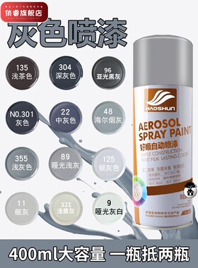 银灰色手喷漆哑光浅灰亚光深灰自喷漆黑色白色涂鸦喷漆灌小瓶油漆