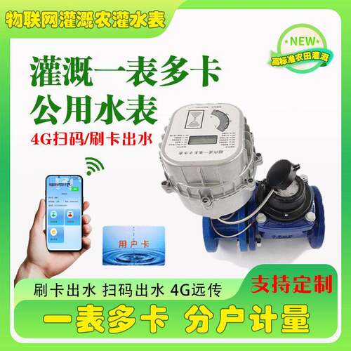 大口径预付费远传扫码灌溉水表一表多卡4G智能农业农田法兰水表