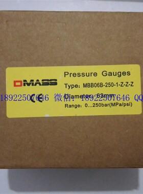 进口DMASS德玛仕EN837-1德国压力表MBB06B-250-1 63表面径向25MPA