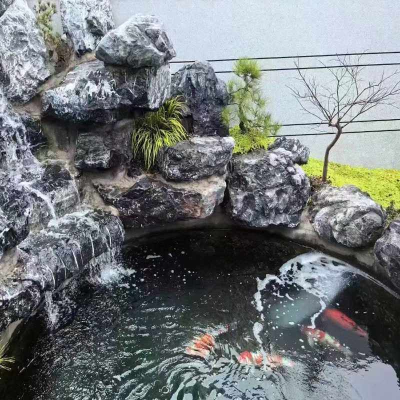 矿山 黑山石野山石日式枯山水景观黑山石假山驳岸