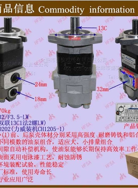 叉车配件 齿轮泵(双联13C1法2螺LW)  A05E7-10202 CBHYA-G32/F3.5