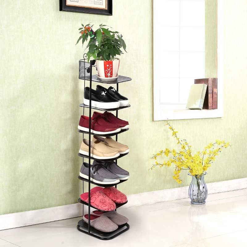 偲嘉铁艺多层落地鞋架一体式欧式家用小号立式鞋架精品鞋柜七层