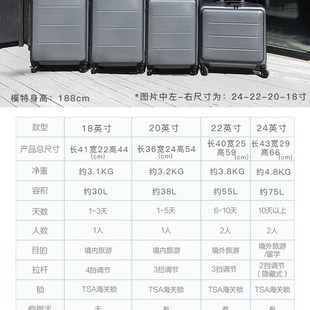 侧开口多功能行李箱m18寸男商务拉杆登机箱20小型前置旅行箱女皮