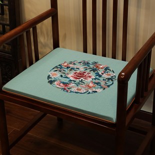 红木椅子坐垫刺绣餐椅垫圈椅茶椅太L师椅座垫实木沙发垫定 新中式