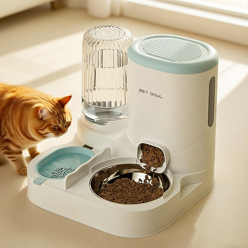 猫碗狗碗猫食盆水碗猫咪饭盆自动饮水喂食一体猫粮投食机宠物用品