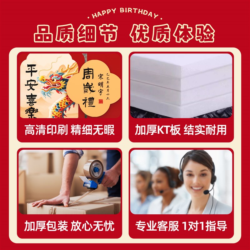 龙宝宝一周岁礼生日布置场景氛围感装饰男女抓周宴用品背景墙kt板