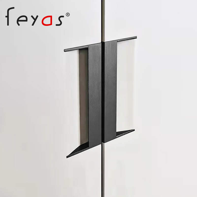 意式窄边暗拉手嵌入式衣柜门把手开槽poliform同款高定制家居五金