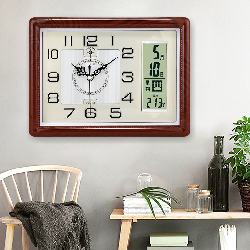 北极星座钟客厅现代小台钟卧室静音石英钟表日历挂钟万年历电子钟