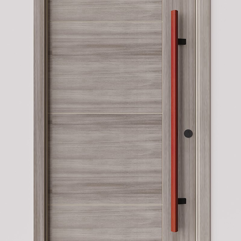 现代简约原实木质大门拉手无框玻璃门把手胡桃色商酒店铺包厢三角