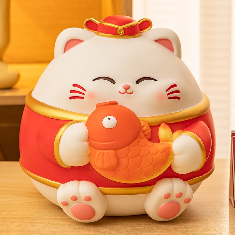 2024年新款招财猫存钱罐只进不出儿童男女孩成人大容量储蓄罐防摔