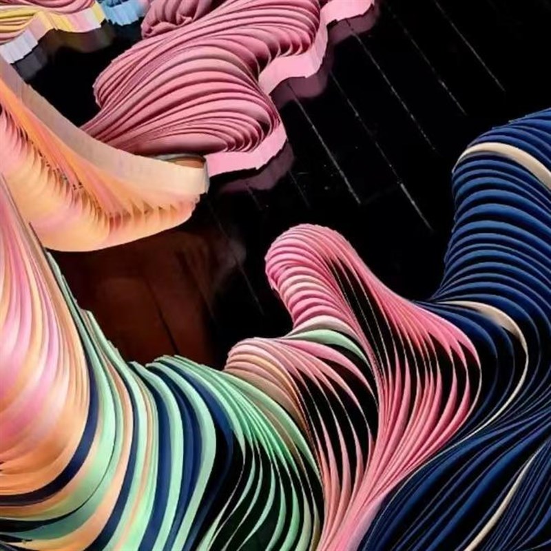 婚礼艺术创意纸艺手工搭建衍纸纸条80mm宽度彩色高山流水造型国风