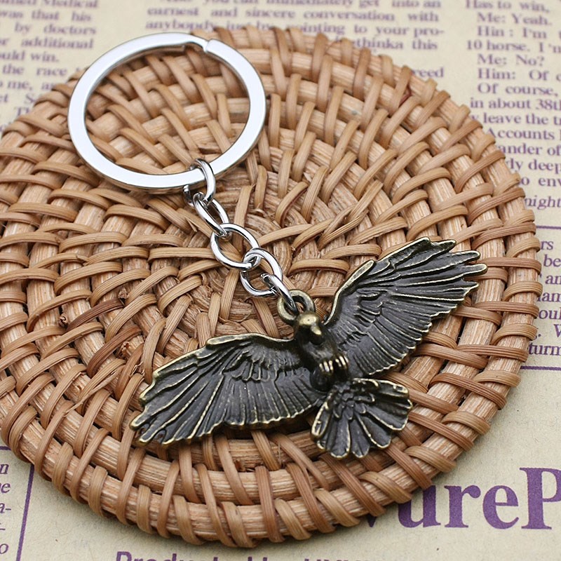 雄鹰展翅创意迷你立体金属老鹰挂件大雕鹰隼钥匙饰品雁小礼物礼品