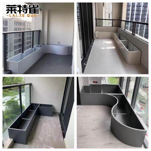 【店铺热销】阳台不锈钢花箱现做异形卡台阶花池露台花坛花园造∑