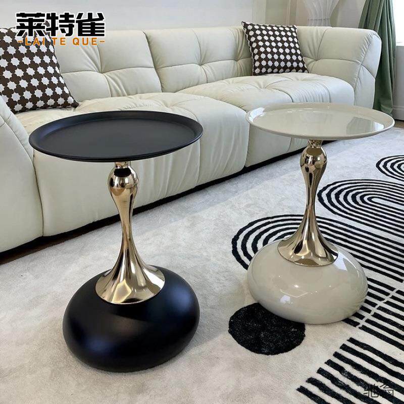 客厅沙发边柜侧柜茶几阳台置物架简约创意圆桌子轻奢小边几床头柜