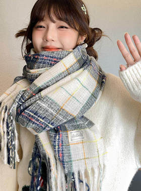 【百人验货】冬款百搭双面仿羊绒披肩韩版百搭加厚保暖护脖围巾