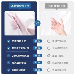透明磨砂全磁块磁吸隔断帘厨房遮挡帘子 空调挡风a门帘2025新款