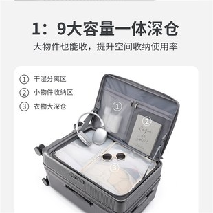 侧开盖拉杆箱男商务登机旅行皮箱万向轮超大容 行李箱女202i5新款