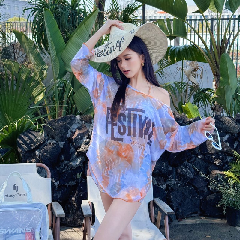 泳衣女款分体三件套长袖罩衫运动保守高级H感2025新款女士温泉泳