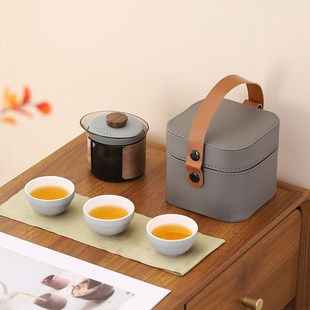 一壶三杯便E携式 茶皇子陶瓷旅行茶具套装 户外露营喝茶旅行携带茶